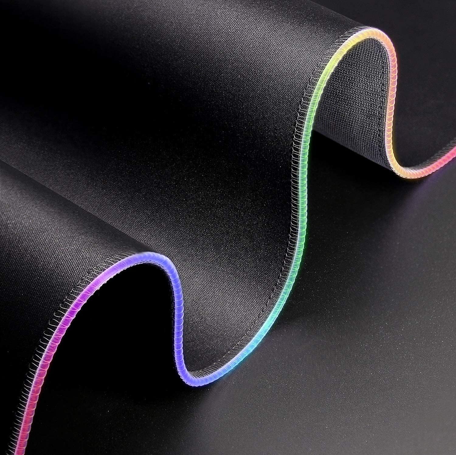 Gaming Mouse Pad, Large Mouse Pad for Desk with Stitched Edges and Non-Slip Rubber Base. Premium Textured Mouse Mat for Gaming Mousepad & Keyboard Pad (RGB-Black) - Image 8