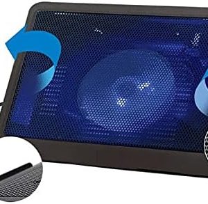 Laptop Cooling Pad, Laptop Cooler Portable 2 USB Ports,Notebook Cooler Cooling Pad Stand Chill Mat with Blue LED Fans,Fits 13-15 inches