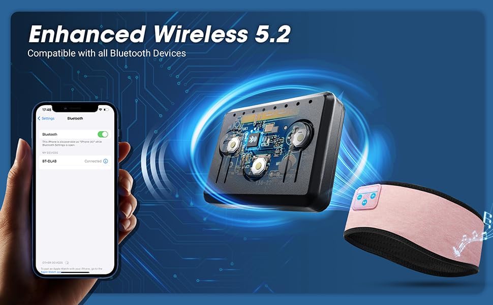 Sleep-Headphones-Wireless-Bluetooth-Headband - Comfy Sleeping Eye Mask Headphones Headset, Sport Headband Earbuds Electronics Tech Gadgets Christmas Birthday Gifts for Women Men Running - Image 6