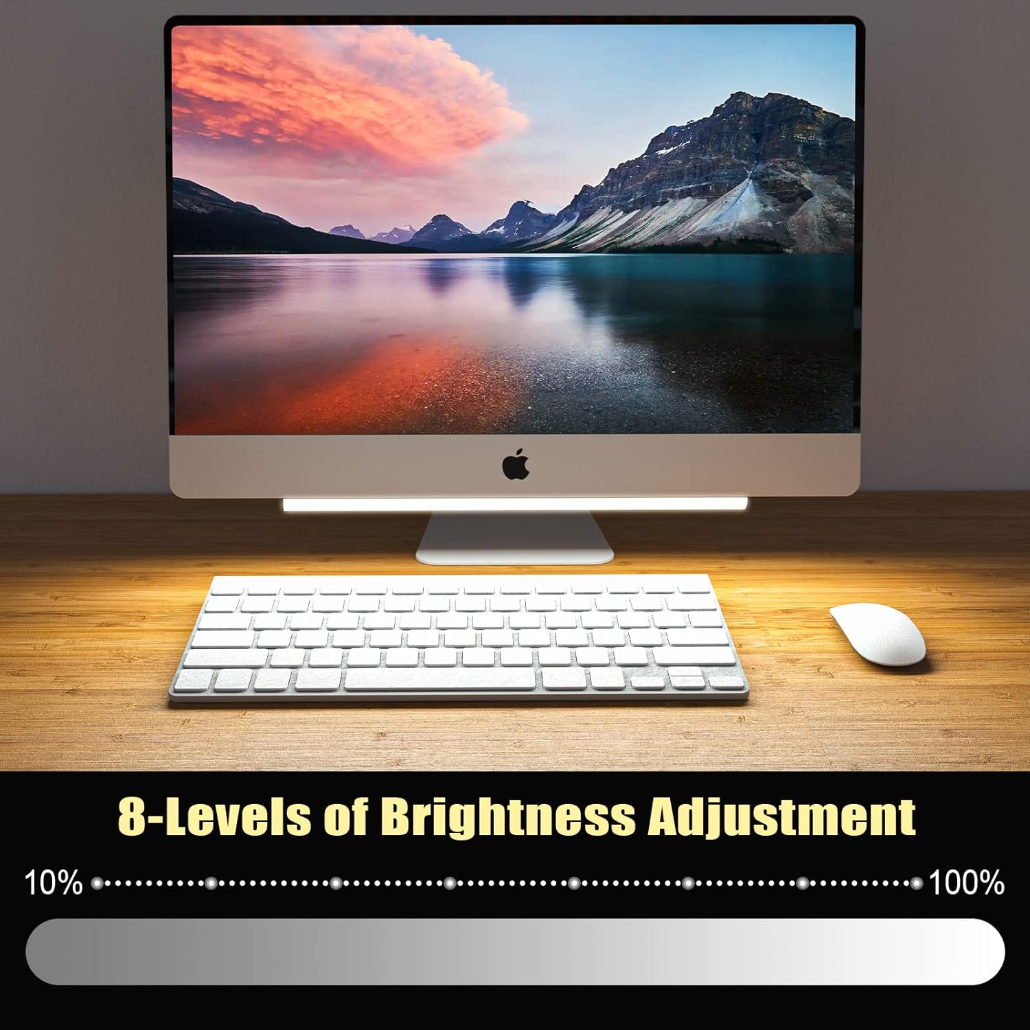 2-in-1 Under Monitor Light Bar, 2 PCS Screenbar Light Desk Lamp Computer with Remote Controller Color Changing, LED Dynamic Rainbow Effect USB Powered for PC Setup, Keyboard Light, Gaming Room - Image 6